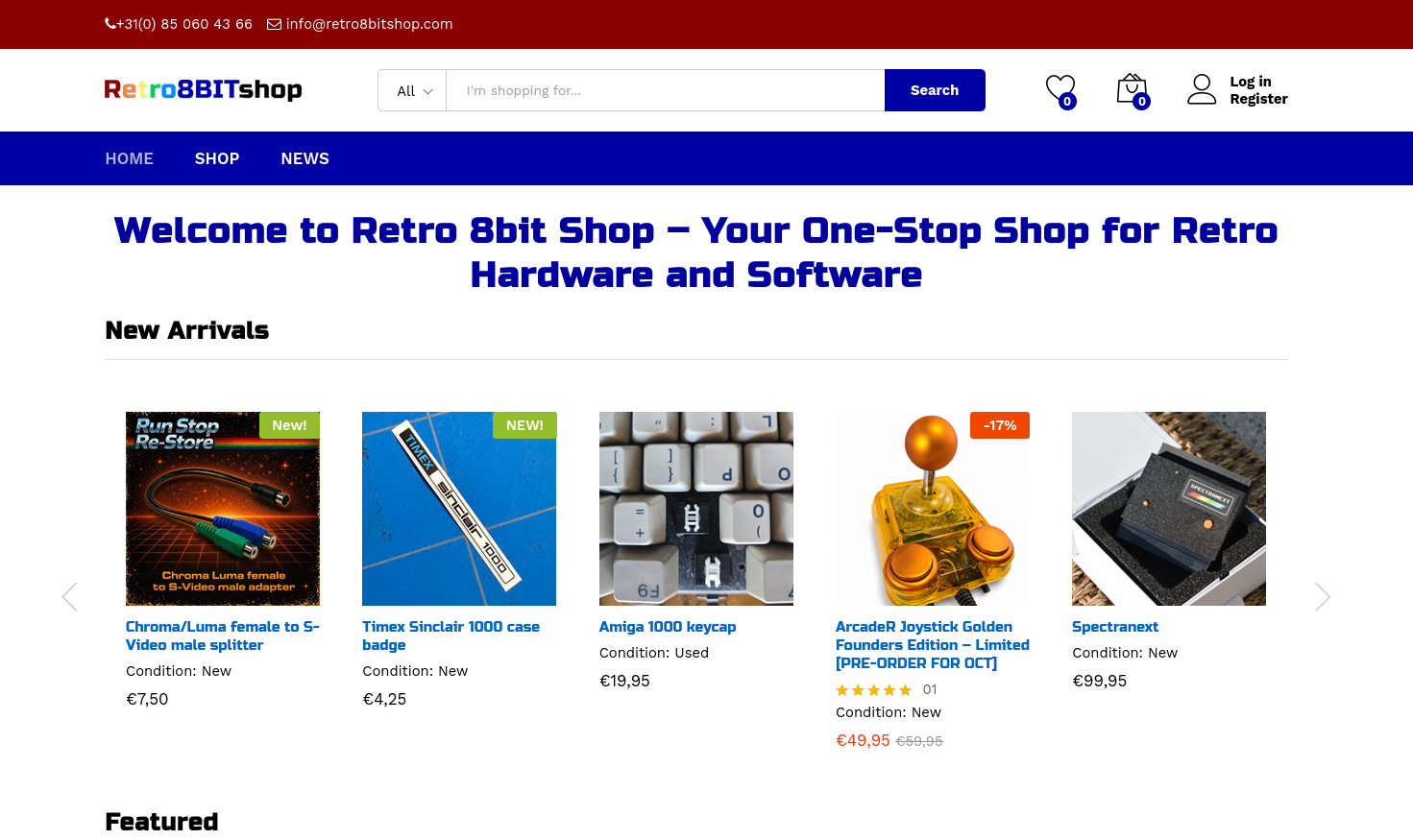 Retro8bitshop.com screenshot 1